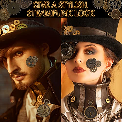 Hicarer 300 Gram Antique Steampunk Gear, DIY Assorted Mix Steampunk Wheel Alloy Cog Gear Pendants Charms Metal Watches Clocks Skull Charms for Hicarer