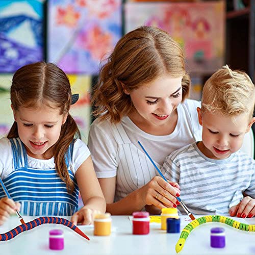 Natural Unfinished Wooden Wiggly Snakes - 12” Flexible Timber Snake - Blank Canvas - Great for Arts and Crafts - Themed Birthday Party Supplies, M MUGIT