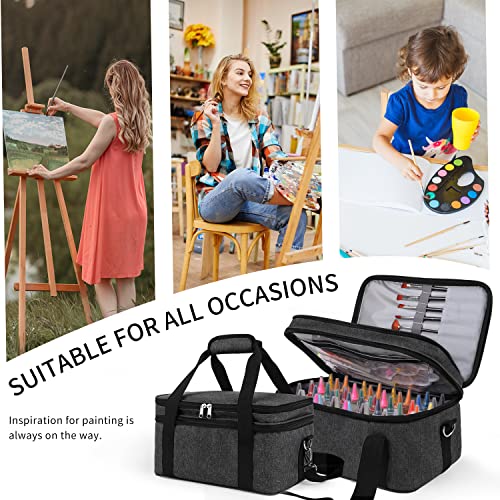 ALTLLEN Acrylic Paint Storage Case, Black, Unisex, Plastic and Leather, Ideal for Artists on-the-go ALTLLEN