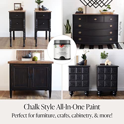 Country Chic Paint Furniture Painting Kit for Beginners Eco-Friendly DIY Chalk Style Furniture Paint, Paint Brush, & Durable Clear Top Coat Bundle - Country Chic Paint