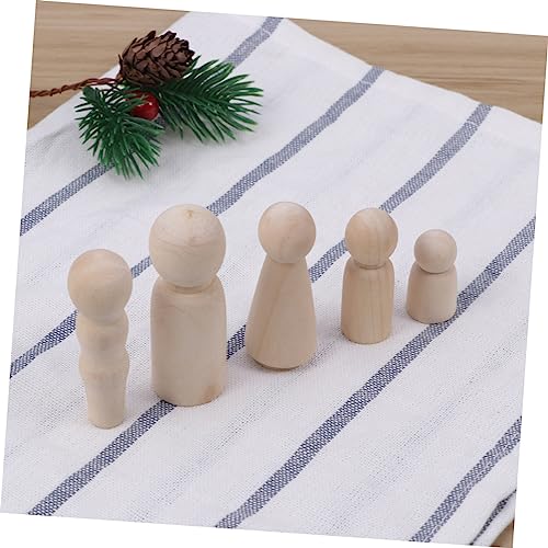 VILLCASE 10pcs Wooden People Shapes Wooden People Toys Wooden Peg People Unfinished Wooden Family Peg Dolls Wooden People Figures Kids Mannequin DIY VILLCASE