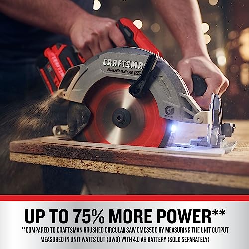 CRAFTSMAN V20 RP Cordless Circular Saw, 7-1/4 inch, Bare Tool Only (CMCS551B) Craftsman