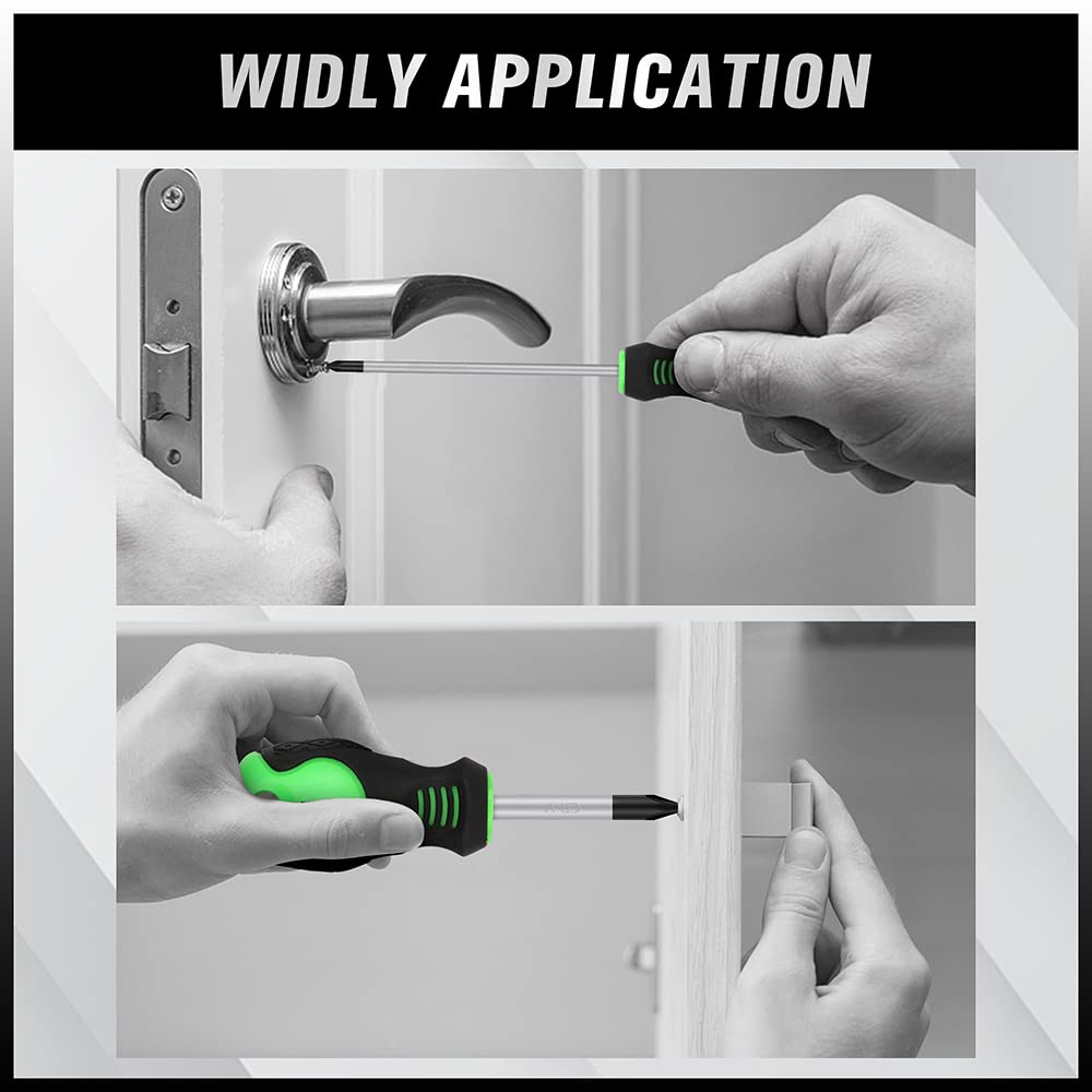 SWANLAKE 11PCS Screwdriver Set, Magnetic 5 Phillips and 5 Flat Head Tips for Fastening and Loosening Seized (11PCS) SWANLAKE GARDEN TOOLS