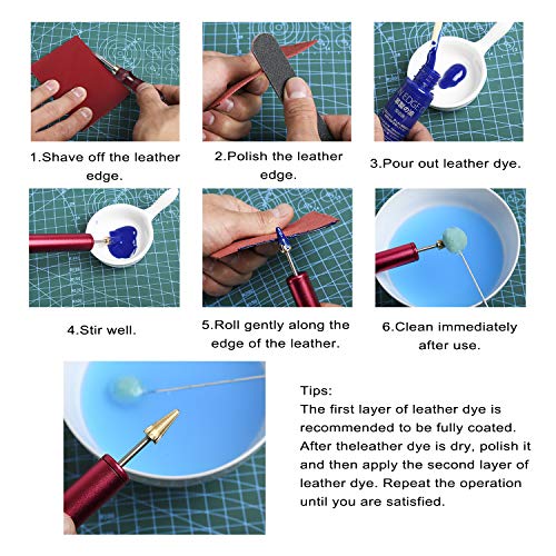 Dorhui Leather Craft Tools Kit, Leather Working Tools and Supplies for Christmas Gift Leather Craft Stamping Tool Waxed Thread Groover Awl Stitching Dorhui