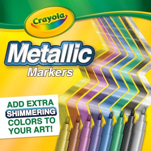 Crayola Metallic Markers, Art Supplies, 8 Count, Colors May Vary Crayola