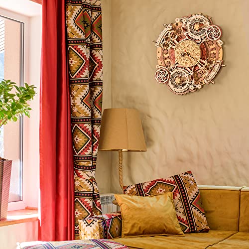 ROBOTIME 3D Wooden Puzzles for Adults, Models for Adults to Build Wooden Steampunk Clock Kit, DIY Mechanical Wall Quartz Aesthetic Room Decor Unique ROBOTIME