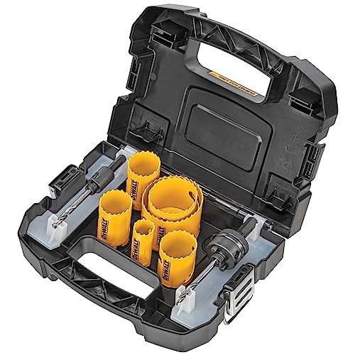 DEWALT Hole Saw Kit, Standard Electrician's Set, Bi-Metal (D180002) , Yellow DEWALT