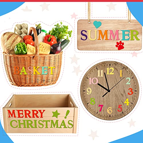 492 Pieces 1 Inch Wooden Alphabet Letters Unfinished Wood Numbers Small Wooden Craft Letters Blank Wood Heart Star Paw for Home Decor Spelling Vicenpal