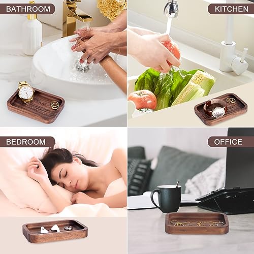 5 Years Anniversary Wood Tray Gifts for Him/Her, Wooden Engraved Ring Dish, Wood Trinket Dish Gift for Wedding Anniversary Birthday Valentines Day Booinxaa