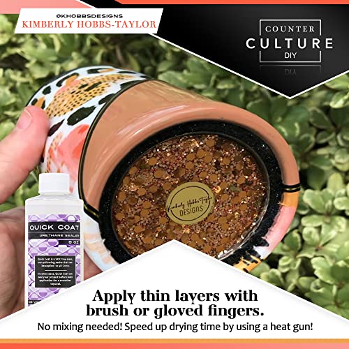 Counter Culture DIY Clear Quick Coat Sealer for Resin Art, 8 oz Bottle, Epoxy Supplies for Coating & Casting, Tumblers, Keychains, Jewelry, No VOC Counter Culture DIY