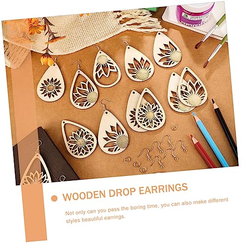COHEALI 3 Sets Wooden Earrings Unfinished Wooden Earring Making Kit Earring Hooks for Jewelry Making African Jewelry Findings Earring Posts for COHEALI