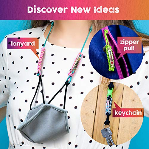 Paracord Bracelet Making Kit with Charms - Art & Craft Gift for Girls Age 8 9 10 11 12 & Teens 13 14 year old. Make Your Own Friendship & Fashion Glittery Garden