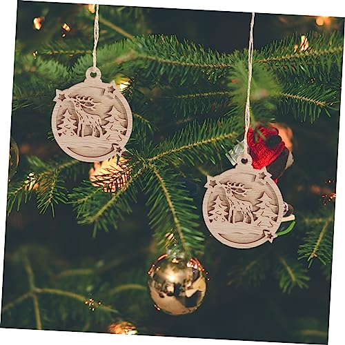 ABOOFAN 50 Pcs Double Decorative Wood Chips Unfinished Wood Christmas Cutouts Unfinished Wood Christmas Ornaments Unfinished Painting Wood Crafts 7c ABOOFAN