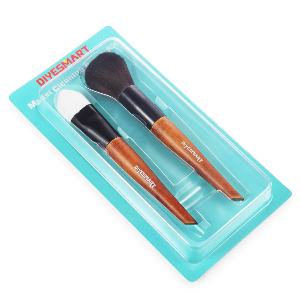 DIYESMART 2pcs Cleaning Brush Kit with Wooden Handle, Model Dusting Brush Kit for Figures, Statues,Models, Craft DIYESMART