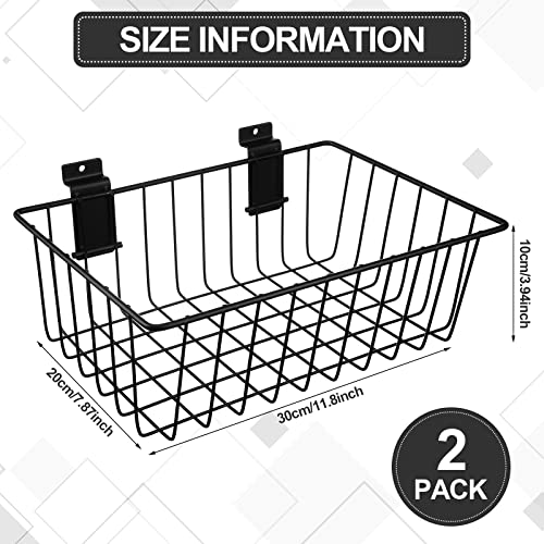 Eaasty 2 Pcs Slatwall Basket Ventilated Metal Slatwall Baskets Mounted Slatwall Baskets Hanging Slatwall Accessories for Storage Display on Garage Eaasty