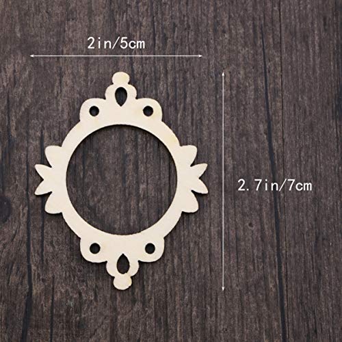 Amosfun Unfinished Wood Cutout Photo Frame Mini Picture Frame Wooden Shape Pieces Craft Embellishments Ornament for DIY Crafts 10pcs Amosfun