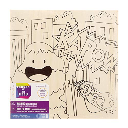 Darice 30033478 Wood Color in Canvas Hero's. 6 Mrks, Natural Darice