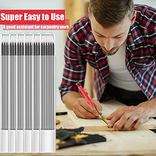 36 PCS 2.8mm Pencil Lead Refills for Carpenter Pencil Mark Pencils Solid Deep Hole Mechanical Construction Pencil Replacements Study Pencil Leads for Carreuty