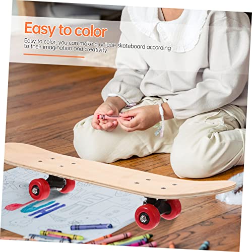 Happyyami 1pc Hand Drawn Skateboard Wood Skateboard Painting Skateboard Whale Cutout Unfinished Skateboard Deck Kids Toy DIY Skate Deck Children's Happyyami