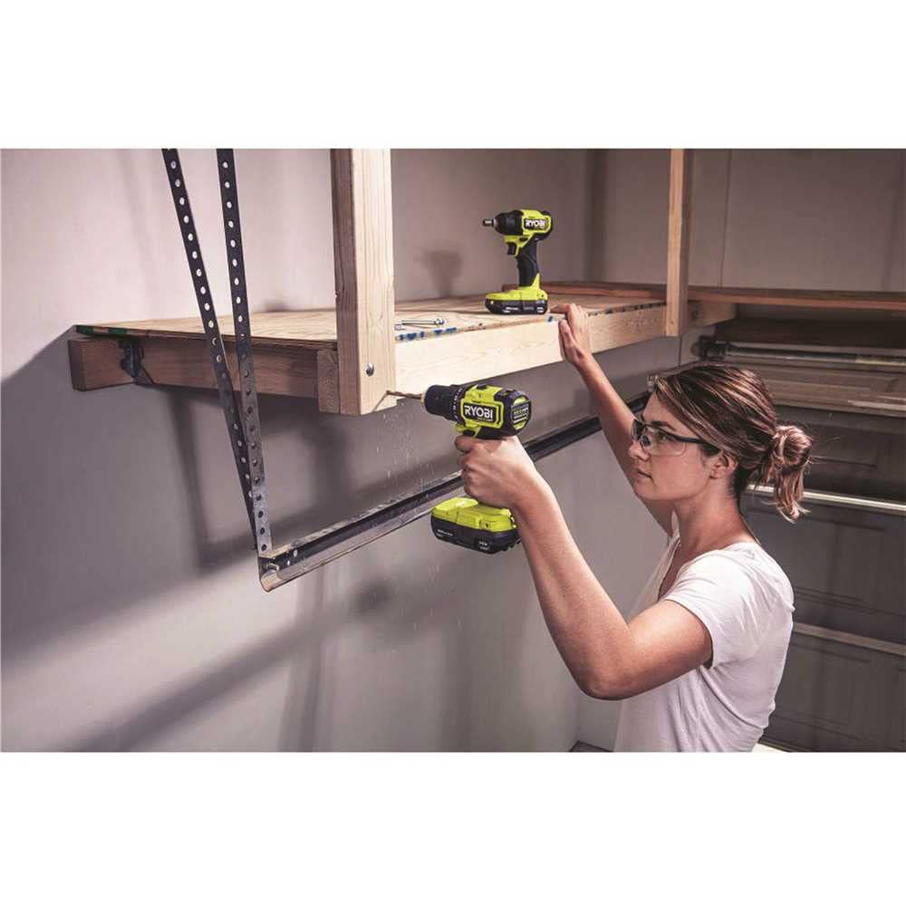 Ryobi ONE+ HP 18V Brushless Cordless Compact 1/2 in. Drill and Impact Driver Kit with (2) 1.5 Ah Batteries, Charger and Bag RYOBI