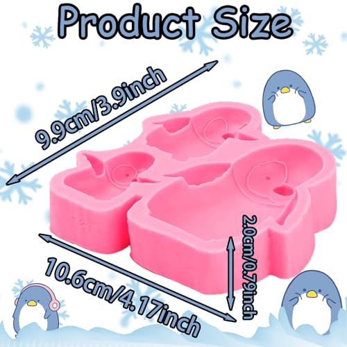 ICNYEKl Luxury Large Penguin Silicone Molds,Penguin Family Cake Decoration Fondant Mold,for Cupcake Toppers Chocolate Muffins Flower Paste Marzipan ICNYEKl