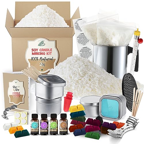etuolife Complete Candle Making Kits for Adults Beginners,DIY Candle Making  Supplies Include Soy Wax,Wax Melter,Scents,Dyes,Wicks,Wicks S
