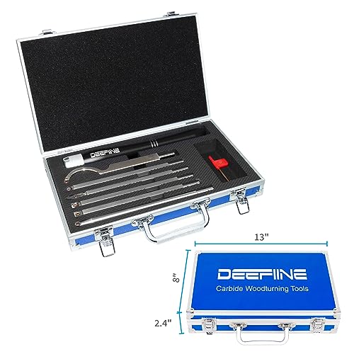 DEEFIINE Carbide Wood Lathe Turning Tools, Quick Replacement Turning Tools Kit, Full Size Rougher And Finisher Swan Neck Hollowing Tools For DEEFIINE