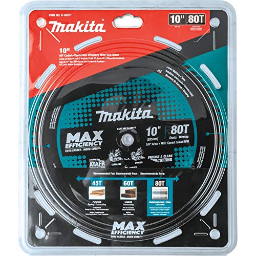 Makita B-66977 10" 80T Carbide-Tipped Max Efficiency Miter Saw Blade Makita