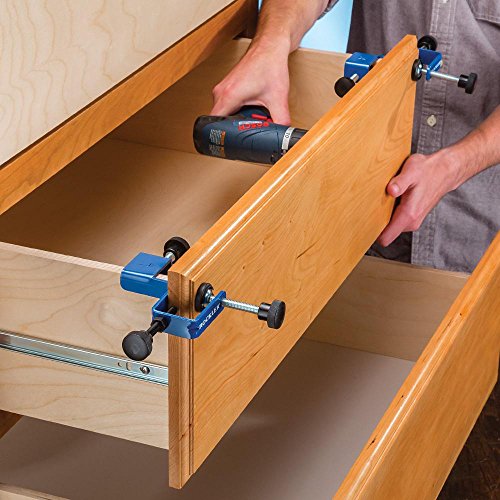 Rockler Cabinet Drawer Installation Clamps – Right, Left-Side Drawer, Cabinet Installation Tools – Steel, Plastic Drawer Front Clamps - Front Drawer ROCKLER