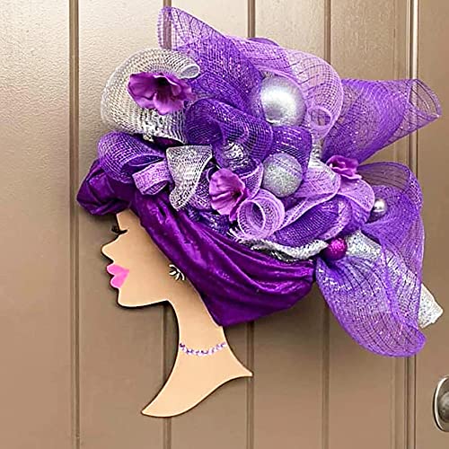 Head Silhouette Wooden Cutout Craft Template for Wreath Afro African Women Girl Queen Black Mother DIY Gifts from Daughter Son for Mom Holiday 15", MACLARONX