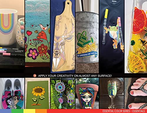 Acrylic Markers, Paint Pens Assorted Vibrant Markers for Rock Painting, Canvas, Glass, Mugs, Wood, Ceramic, Fabric, Metal, Scrapbooking. Non Toxic, TOOLI-ART