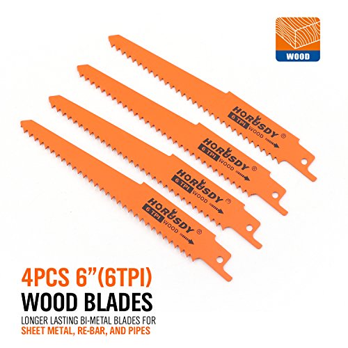 HORUSDY 10-Piece Reciprocating Saw Blades Set, Metal & Woodcutting Saw Blades, Sawzall Blades HORUSDY