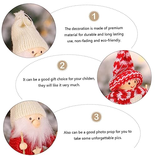 Yardenfun 4pcs Wooden Ski Doll Christmas Tree Decoration Wooden Farmhouse Hanging Crafts Ski Doll Ornament Christmas Tree Hanging Ornaments Yardenfun