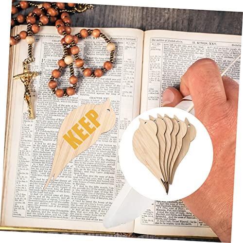 FUNOMOCYA 6pcs Blank Bamboo Bookmark DIY Craft Bookmark Tag Blank Cardstock Bookmarks Unfinished Bookmarkers DIY Blank Bookmarks Present Labels Book FUNOMOCYA