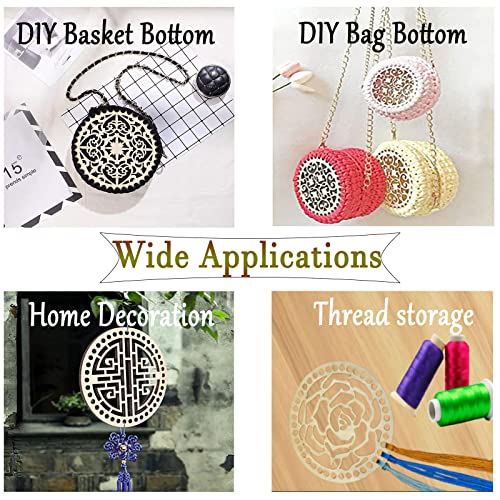 MIAO YUAN 6 PCS DIY Wooden Basket Bottom Round Shaper Knitting Crochet Wooden Bag Bottom Handbag Purse Base Shaper for Basket Weaving Supplies and MIAO YUAN