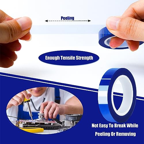 MEBMIK 6 Rolls 10mm x16m(52FT) Blue Heat Tape High Temperature Heat Resistant Tape Heat Transfer Tape for Heat Sublimation Press Vinyl,No Residue MEBMIK