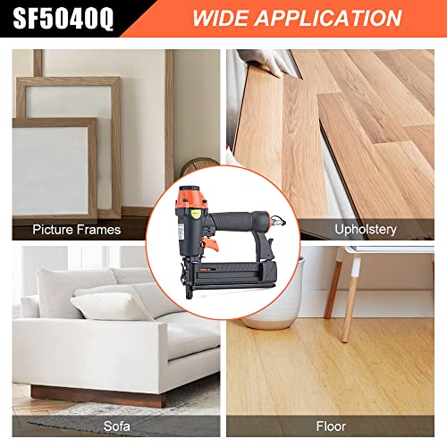 DOTOOL 18 Gauge Pneumatic Brad Nailer 2-in-1 Nail Accepts 5/8 to 2 Inch Brad Nails and 5/8 to 1-5/8 Inch Crown Staples Tool-Free Air-powered Nail Gun DOTOOL