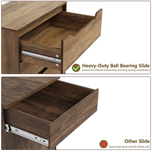 HOSTACK Modern 4 Drawer Dresser, Chest of Drawers with Storage, Wood Storage Chest Organizers with Cut-Out Handles, Accent Storage Cabinet for Living HOSTACK