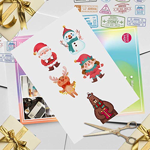 20 Glossy Sticker Paper Cricut for Inkjet Printer- Waterproof Paper Printable Vinyl White Decal Sheets A4 - Holds Ink Beautifully & Dries Quickly GPFMLDFV