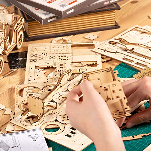 ROKR 3D Wooden Puzzle Army Field Car Model - DIY Mechanical Vehicle Kit for Adults and Kids ROKR