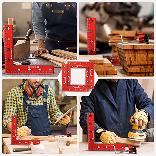 Silginnes 90 Degree Positioning Squares Right Angle Clamps for Woodworking - 2 Pack (5.5"*5.5")Aluminium Alloy Corner Clamp Woodworking Carpenter Silginnes