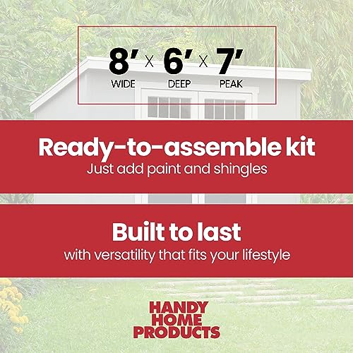 Handy Home Products Highland 8x6 Modern Wooden Storage Shed Handy Home Products