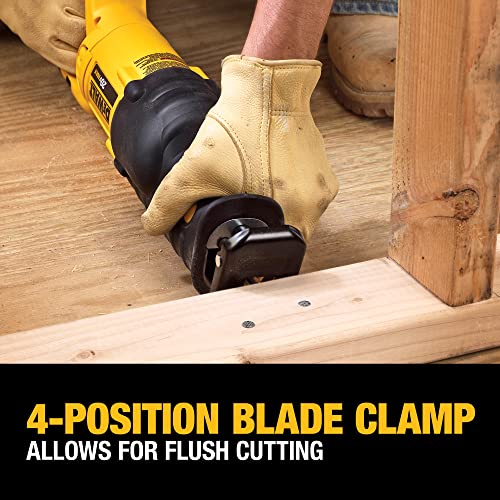 DEWALT 20V MAX Reciprocating Saw, 3,000 Strokes Per Minute, Variable Speed Trigger, Bare Tool Only (DCS380B), Black/Clear DEWALT