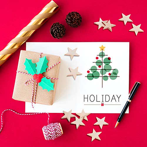 500 Pieces Star Shape Unfinished Wood Pieces, Blank Wood Pieces Wooden Cutouts Ornaments for Memorial Day Independence 4th of July Patriotic Craft Gejoy