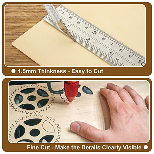 12Pcs 12x12x1/16 Basswood Sheets, Unfinished Basswood Sheets, Plywood Sheet for Arts and Crafts, Painting, Pyrography, Wood Engraving, Wood Burning, ACXFOND