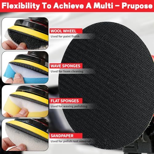 5" Air Random Orbital Sander Pneumatic Palm Sander Da Sander With 10 Pcs Sandpapers 3Pcs Polishing Pads Buffing Pads Kit for Sanding, Finishing, NuoDunco