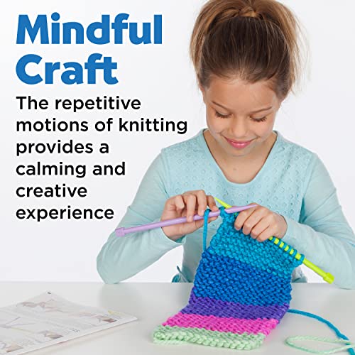Creativity for Kids Learn to Knit Pocket Scarf - DIY Knitting Kit for Beginners, Kids Craft Kit Creativity for Kids