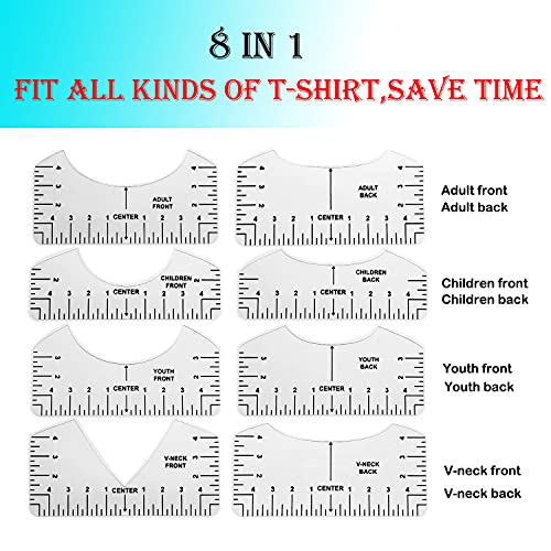 LBttnny 10 Packs Tshirt Ruler Guide Heat Press,T-Shirt Alignment Ruler Guide Tool Cricut Maker Transfer Vinyl HTV Sewing Accessories Supplies Cricut LBttnny