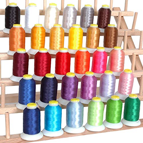 Threadart 60 Spool Cone Wood Thread Rack | Made of Hardwood, Sturdy, Freestanding or Wall Mount | Fits Mini-King Size Cones & Most Spools | For Threadart