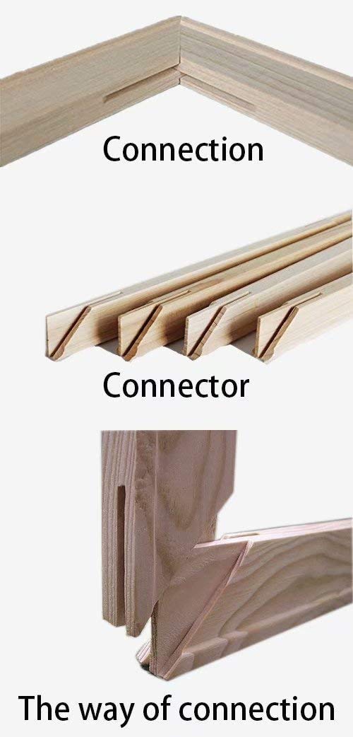 DIY Solid Wood Canvas Frame Kit 16 x20 Inch for Oil Painting & Wall Art - Wooden Art Frames with Thumb Tacks(4 Strips) naspiweiya